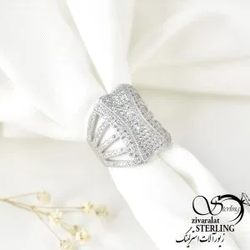 انگشتر زنانه جواهری نقره ایتالیا کد 1782