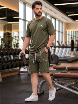 ست تیشرت و شلوارک مردانه ست باشگاهی مردانه طرح puma