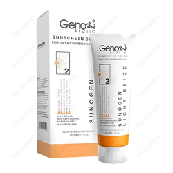 کرم رنگی ضد آفتاب سانو ژن ژنوبایوتیک پوست چرب SPF50 حجم 50 میلی لیتر