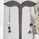 گوشواره  نقره آویزی لیزری رادیوم 3