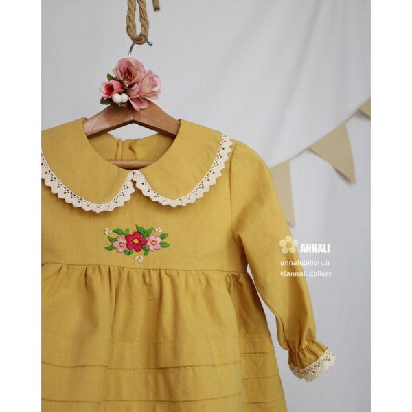 پیراهن دخترانه امِلی رنگ زرد
