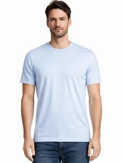 تیشرت مردانه نخی ساده رنگ آبی روشن  کد 1812