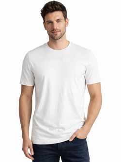 تیشرت مردانه نخی ساده طوسی روشن کد 1812