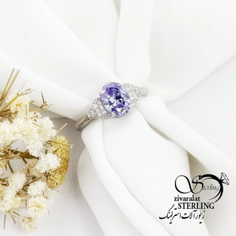انگشتر نقره سنگ آماتیست عیار925 کد 18257