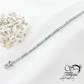 دستبند نقره ایتالیایی عیار925 کد 18501
