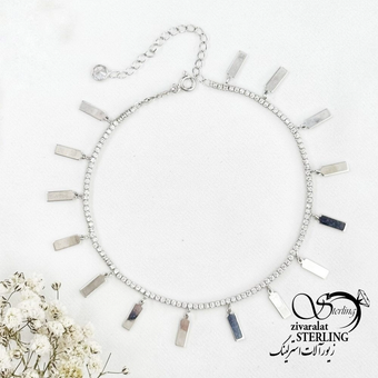 پابند نقره آویز مستطیلی با نقره ایتالیا کد 18512