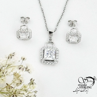 نیمست نقره ایتالیا عیار925 مربعی کد 18544