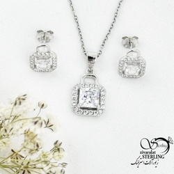 نیمست نقره ایتالیا عیار925 مربعی کد 18544