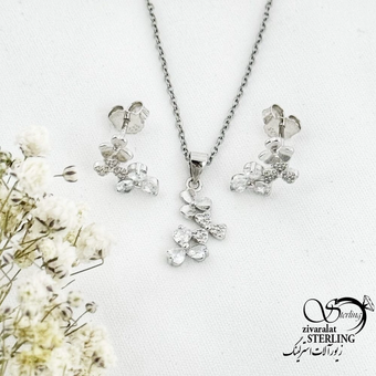 نیمست نقره گلدار عیار925 کد 18550