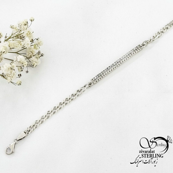 دستبند نقره 925 عیار طرح کلاسیک کد 18559