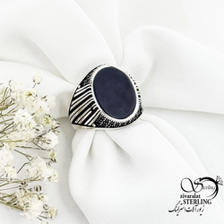 انگشتر نقره 925 عیار سنگ عقیق کد 18583