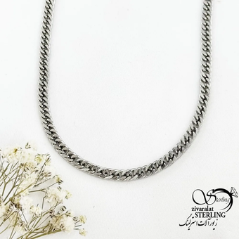 زنجیر سفید کارتیر استیل مردانه کد 18653