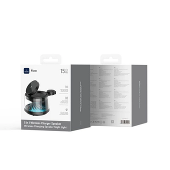 اسپیکر و شارژر وایرلس پنج کاره Wiwu مدل Flow wi-w039 - مشکی (گارانتی شش ماهه شرکتی)