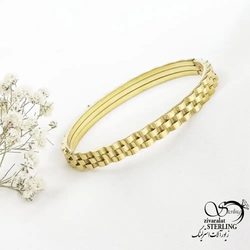 دستبند النگویی رولکس زرد مارک استیل کد 18726