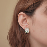 گوشواره میناکاری برگ سبز