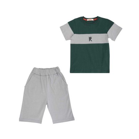 ست تی شرت و شلوارک پسرانه مدل MDSS-CH0656