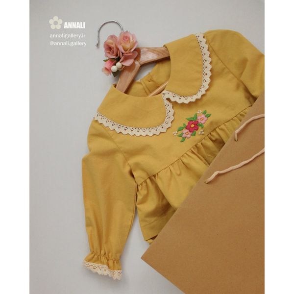 پیراهن دخترانه امِلی رنگ زرد
