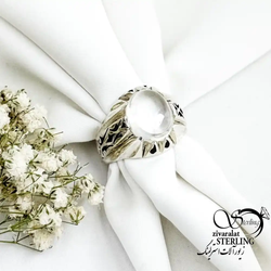 انگشتر سنگ درنجف با رکاب نقره ایتالیا کد 19198