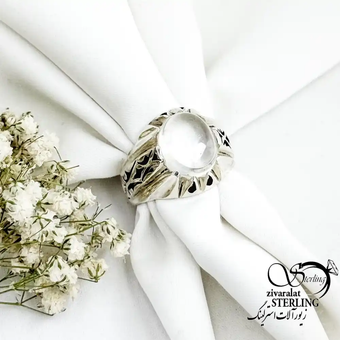 انگشتر سنگ درنجف با رکاب نقره ایتالیا کد 19198