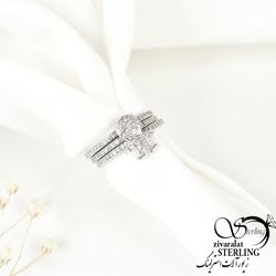 انگشتر نقره ایتالیایی زنانه سایز6 کد 1924