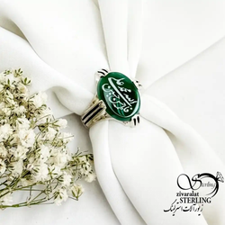 انگشتر نقره رکاب چهارچنگ با ذکر 5تن کد 19251