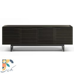 "میز تلویزیون مدرن Alder طرح چوب و فلز همراه با کشو نظم دهی"