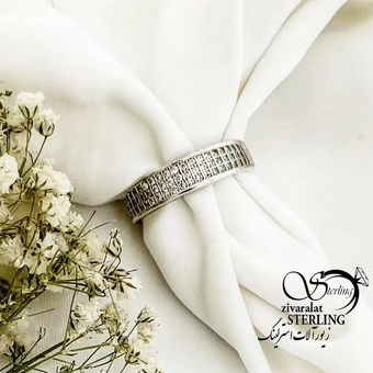 حلقه نقره 925 عیار مردانه ساخت کشور ایتالیا کد 19420