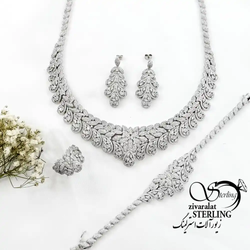 سرویس نگین دار جواهری نقره ایتالیا کد 19430