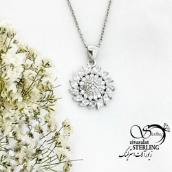 گردنبند نگین جواهری 925عیار کد 19440