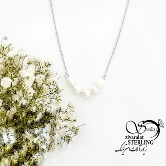 گردنبند نقره مرواریدی عیار925 ایتالیا کد 19443