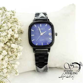 ساعت مربعی بند استیل مشکی برند کاسیو CASIO کد 19480