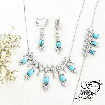 سرویس نقره فیروزه عیار925 کد 19482