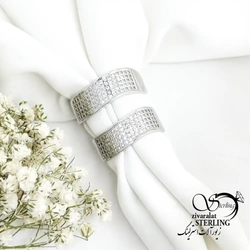 حلقه ست نقره 925 عیار نگین 5 ردیفه کد 19502