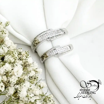 حلقه ست نقره طرح کلاسیک کد 19514
