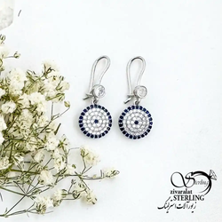 گوشواره چشم نظر نقره با عیار925 کد 19540