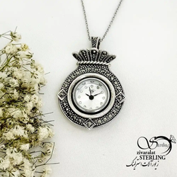 پلاک ساعت نقره (سیاه قلم) کد 19642