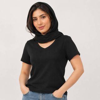 تیشرت یقه هفت کبریتی زنانه Hovari - کد 1142