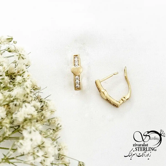 گوشواره فول نگین و قلبی برند ژوپینگ کد 19736