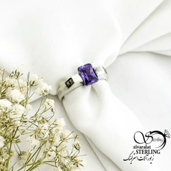 انگشتر نقره 925 عیار سنگ آماتیست کد 19875
