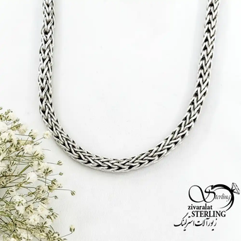 زنجیر نقره با قفلS تایلندی عیار 925 سیاه قلم کد 19924