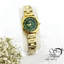 ساعت بند طلایی و صفحه سبز استیل برند IEKE کد 19951