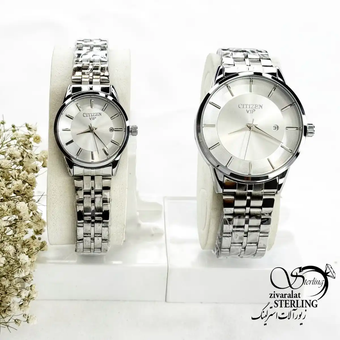 ساعت مردانه استیل سفید صفحه طوسی برند سیتیزن کد 19992