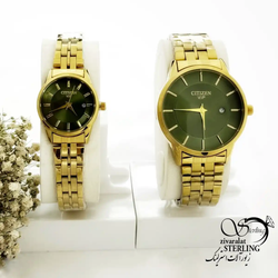 ساعت ست سیتیزن طلایی صفحه سبز کد 19999