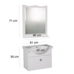 ست کابینت و روشویی توییس مدل tws 1010  به همراه آینه