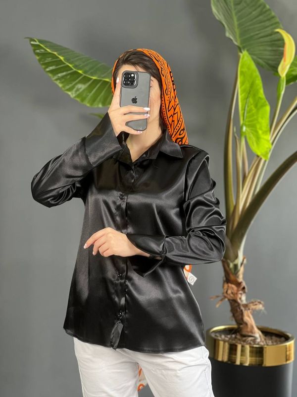 شومیز ساتن دکمه خور 1049