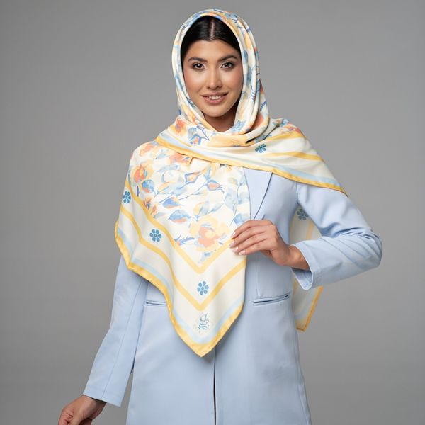 روسری گل رز زرد ایرانی