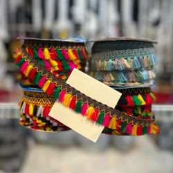 نوار منگوله ای سه سانت هفت رنگ 18 متری