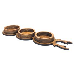 اردوخوری چوبی 3 عددی به همراه سینی - کد 372