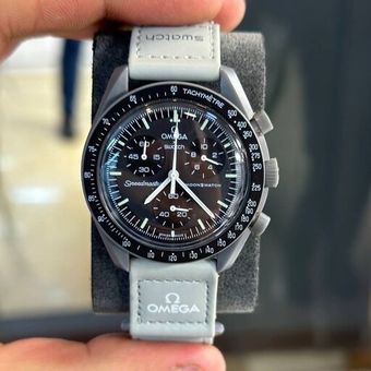 ساعت امگا سواچ بند طوسی مدل سفر به عطارد OMEGA SWATCH (مستر و اورجینال)