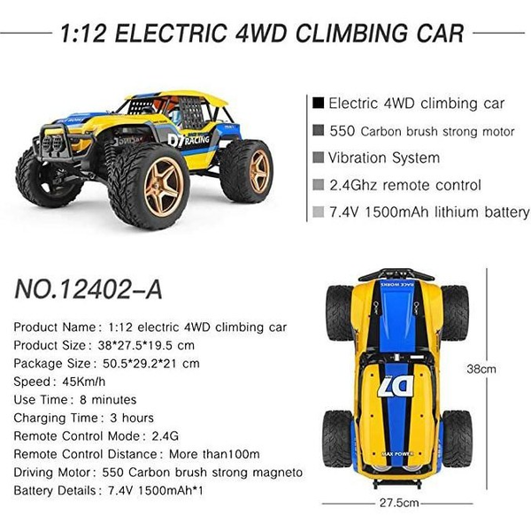 ماشین کنترلی D7 مدل Wltoys 12402-A